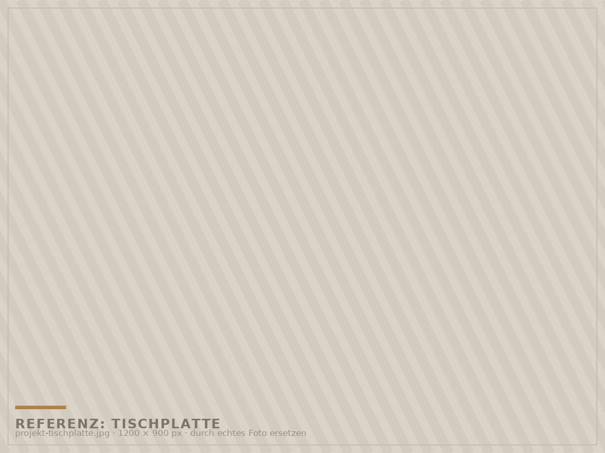 Massive Tischplatte aus Eiche